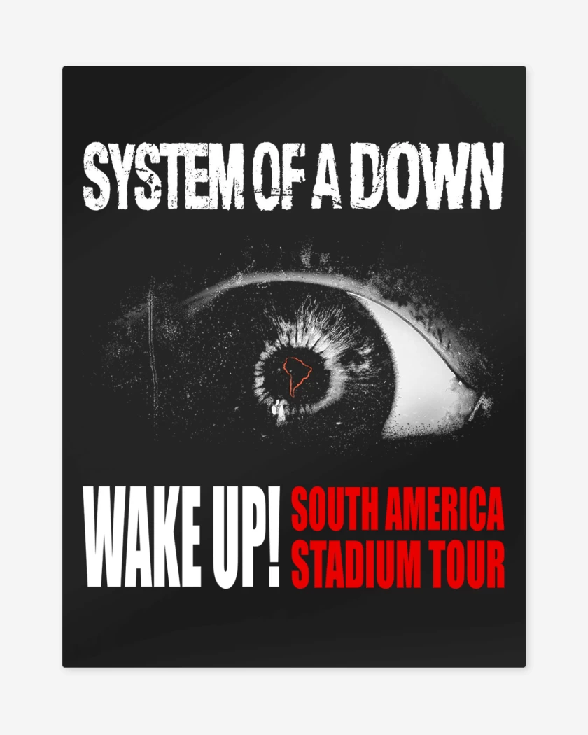 Print metalico Negro de System of a Down Wake Up Tour
