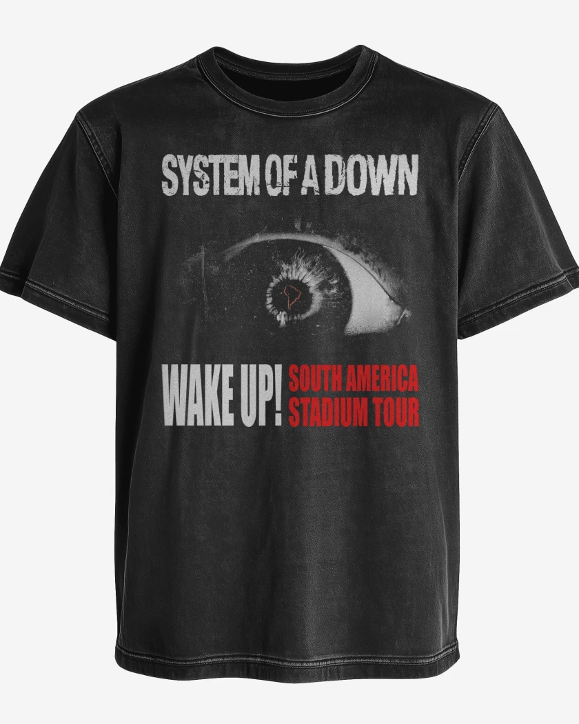 Polera desgastada System of a Down Wake Up Tour