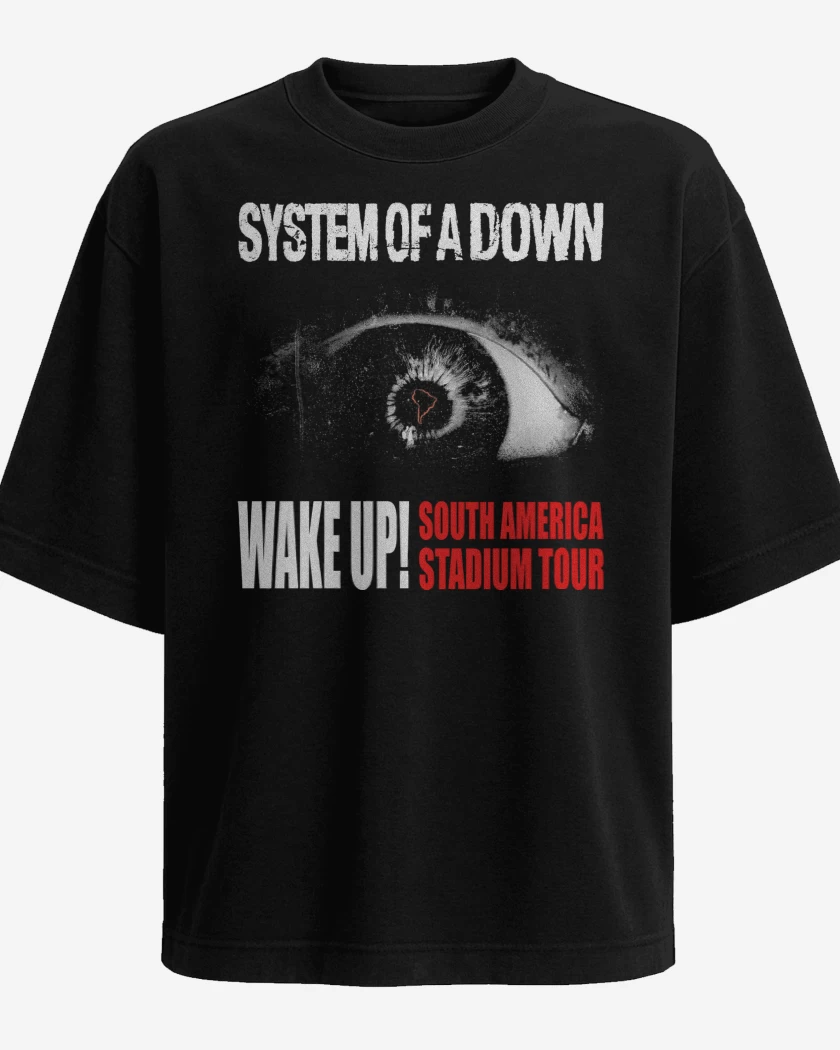 Polera Oversize System of a Down Wake Up Tour