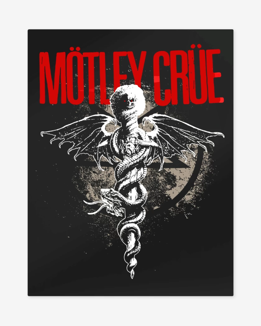 Print metalico Negro de Motley Crue