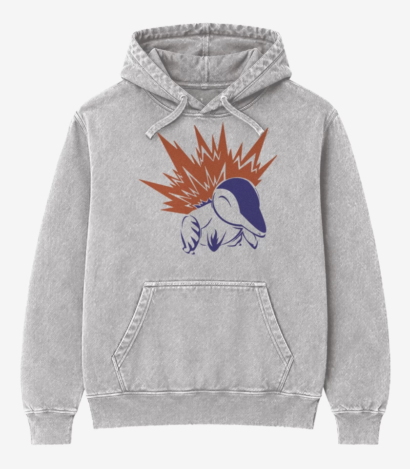 Poleron Canguro Acid Wash Gris Melange de Cynda