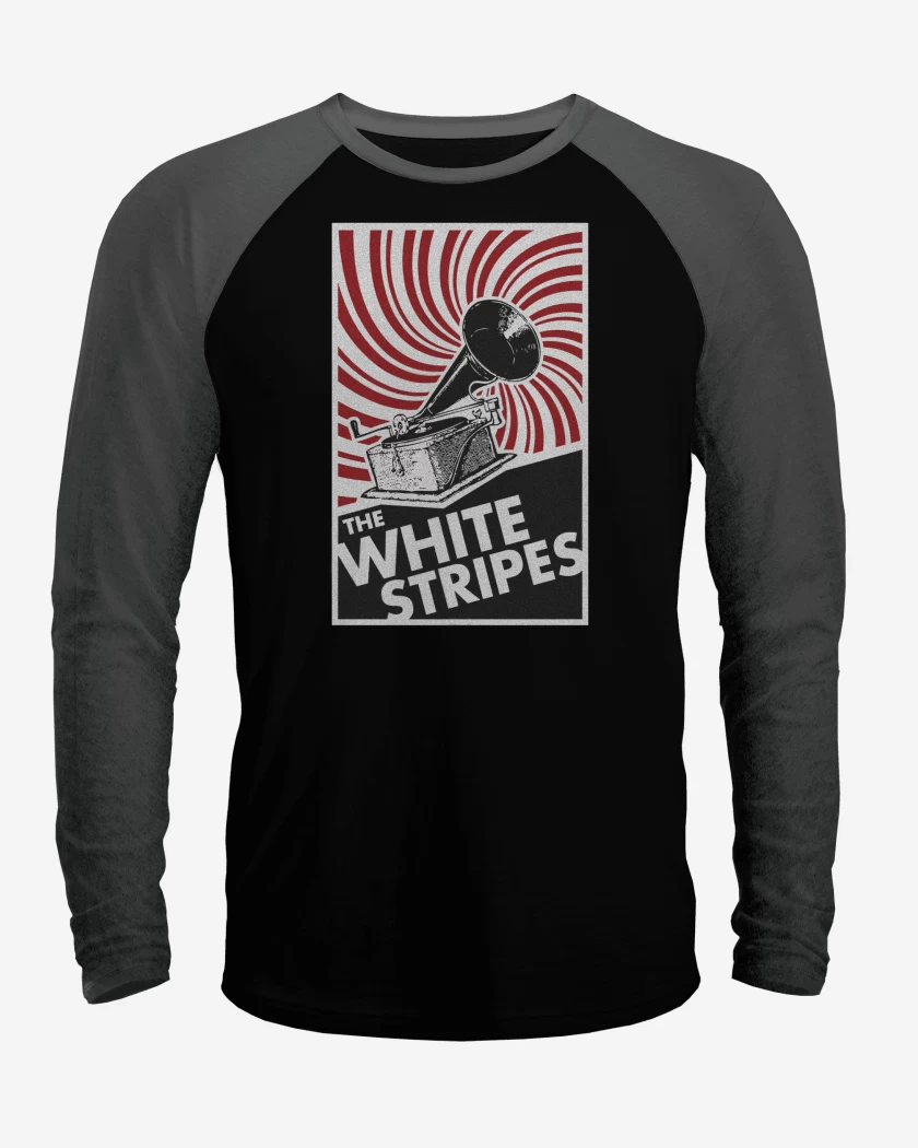 Polera Raglan Negro / Negro Heather de The White Stripes