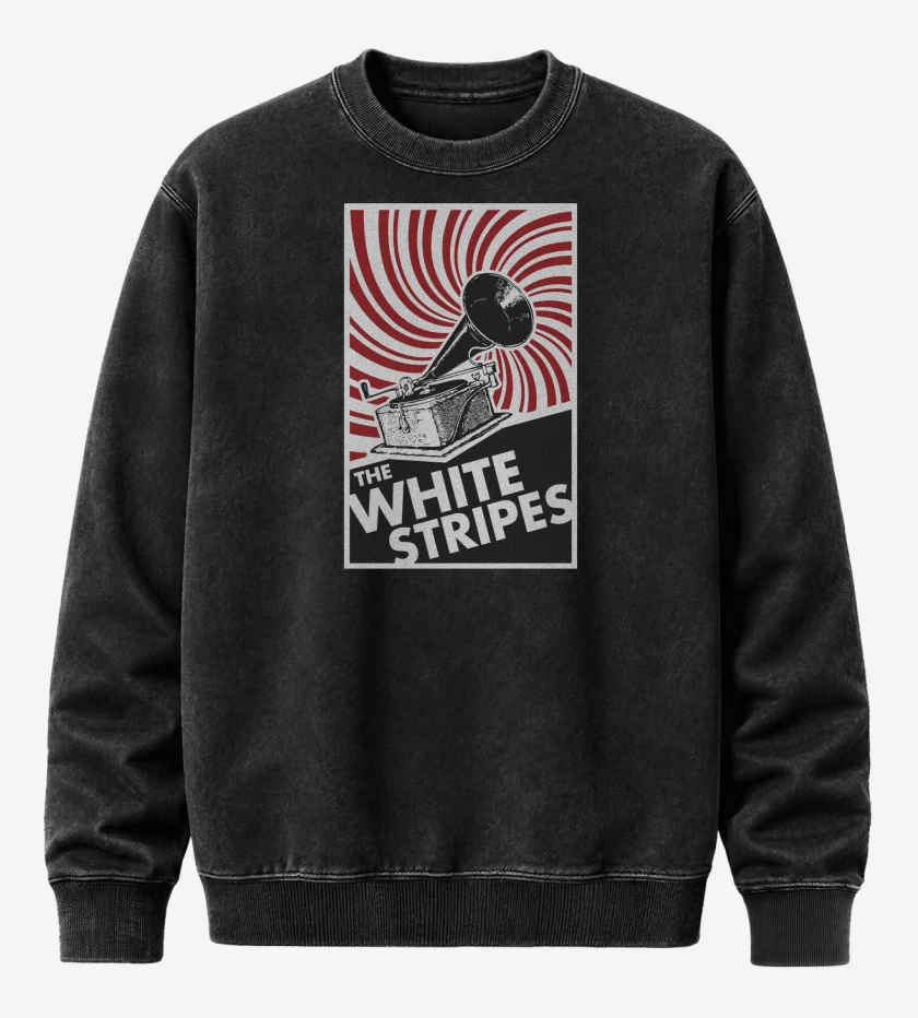 Poleron Polo Acid Wash Negro de The White Stripes