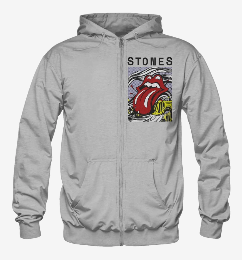 Poleron Canguro con cierre Gris Melange de Stones