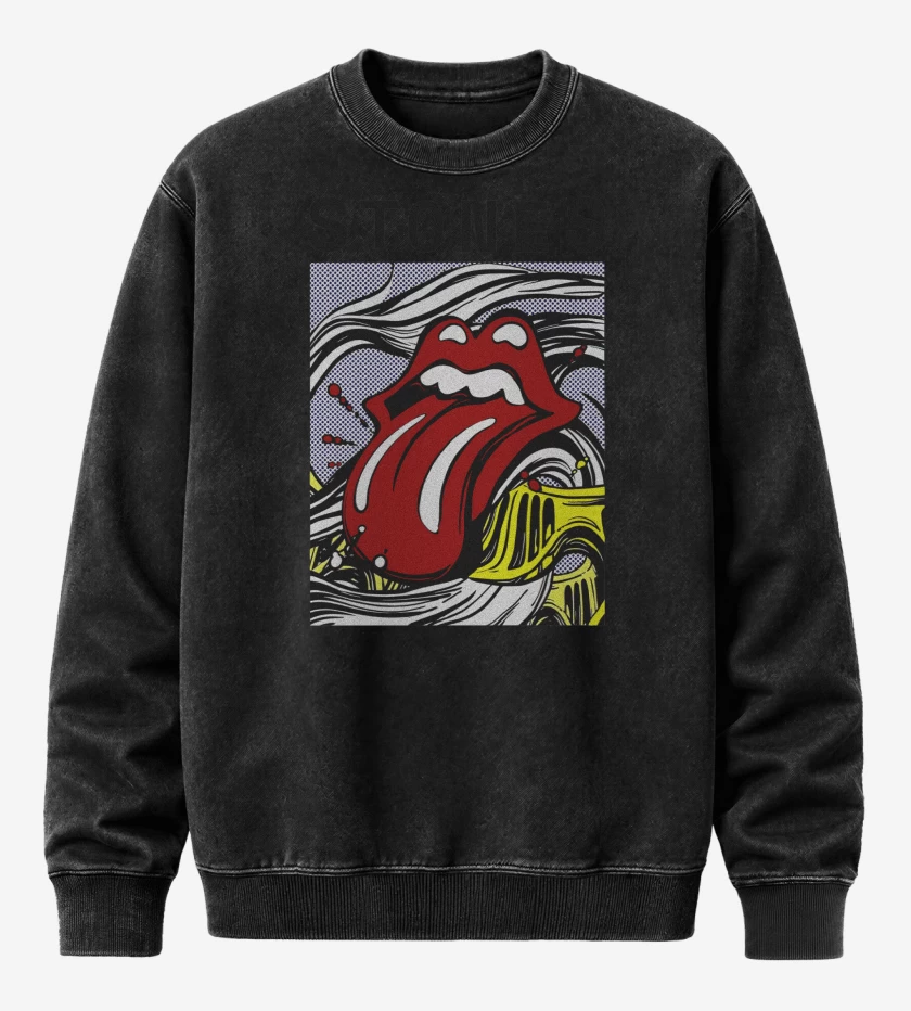 Poleron Polo Acid Wash Negro de Stones