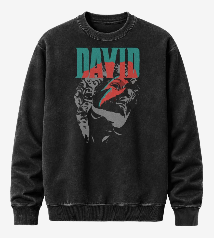 Poleron Polo Acid Wash Negro de David