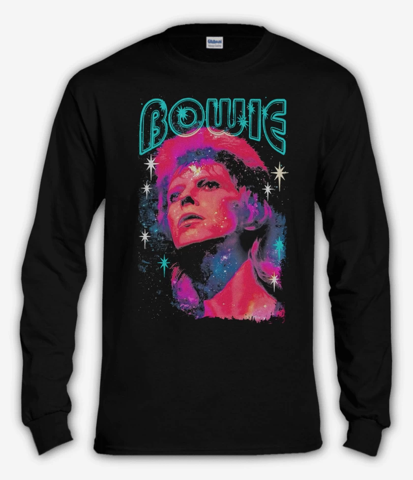 Polera manga larga Negro de Bowie Starman