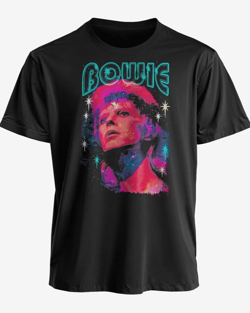 Polera premium Negro de Bowie Starman