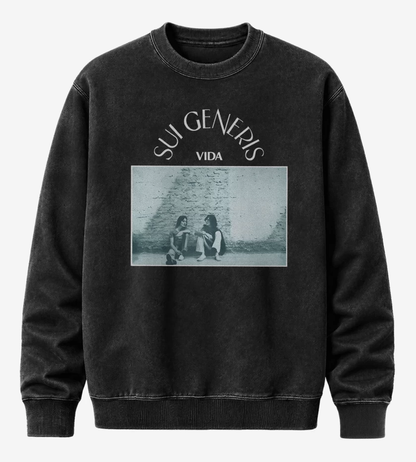 Poleron Polo Acid Wash Negro de Sui Generis