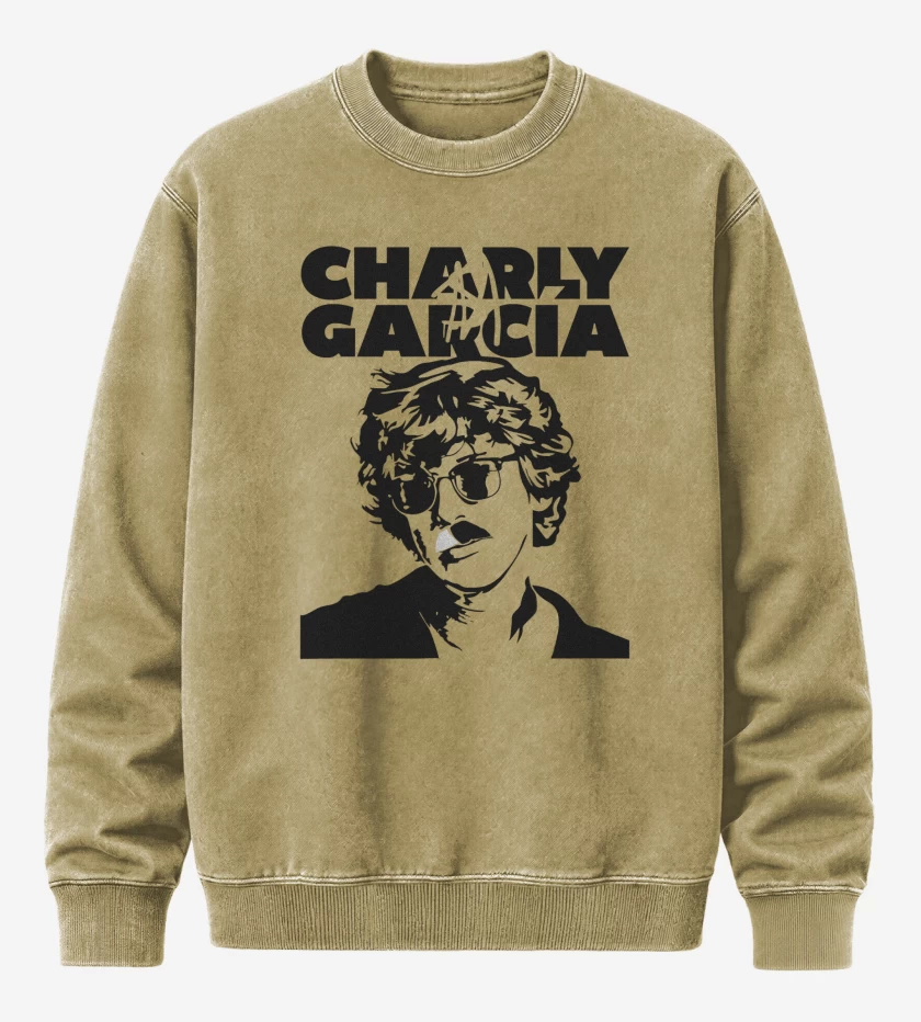 Poleron Polo Acid Wash Beige de Charly Garcia