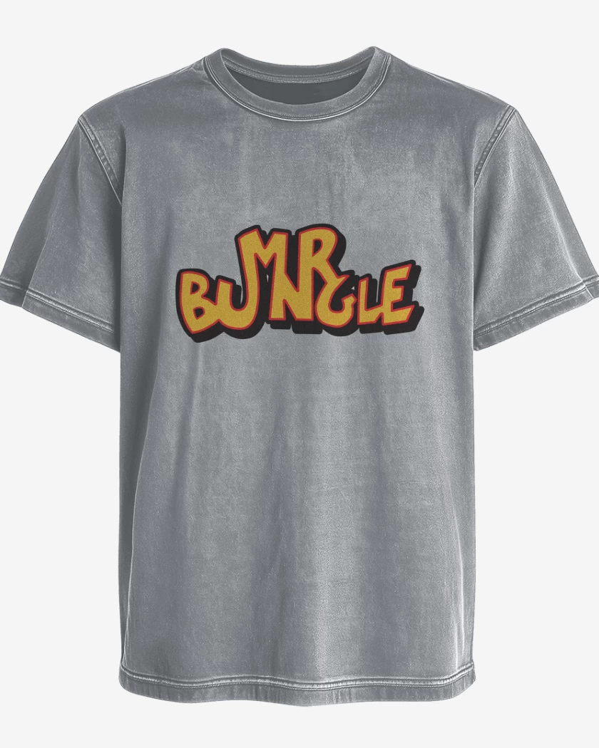 Polera desgastada Gris Melange de Mr Bungle Logo