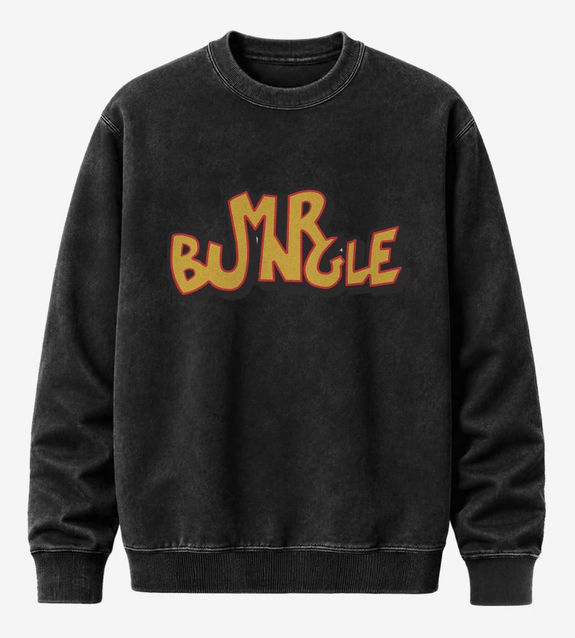 Poleron Polo Acid Wash Negro de Mr Bungle Logo