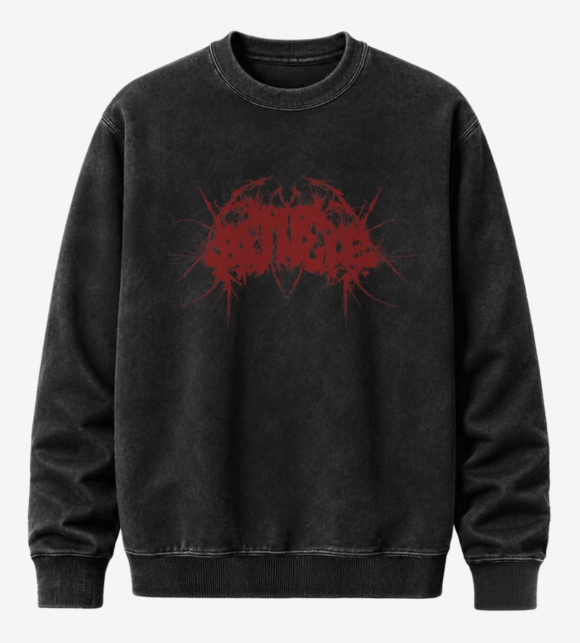 Poleron Polo Acid Wash Negro de Mr Bungle Logo 2