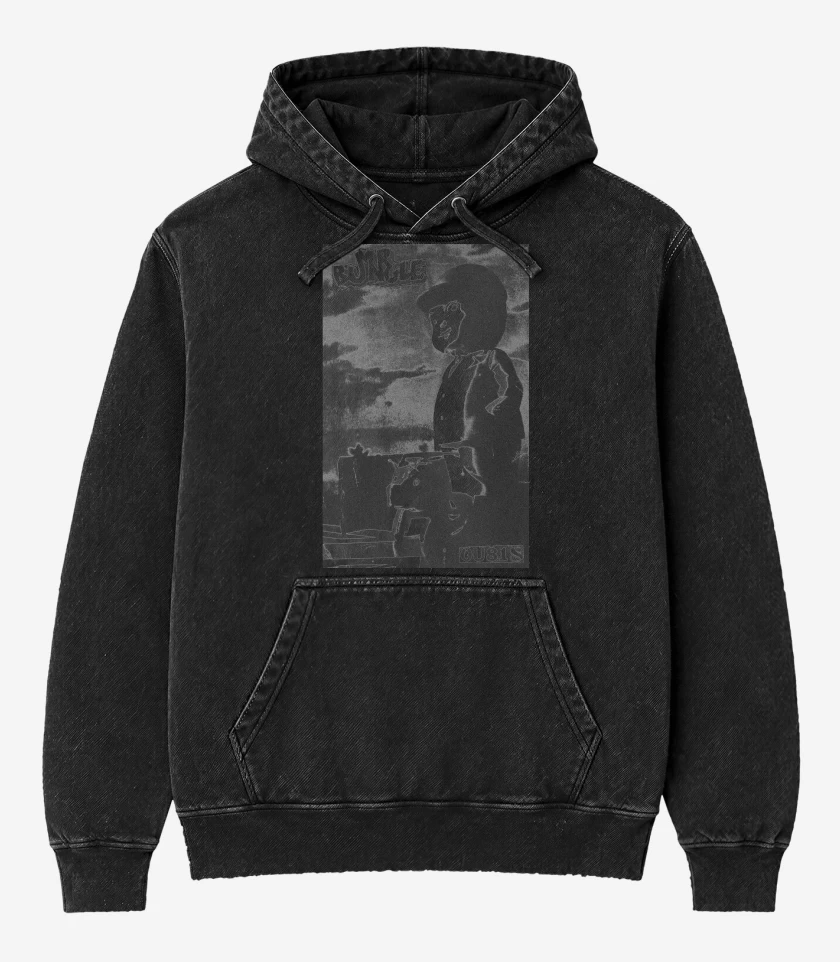 Poleron Canguro Acid Wash Negro de Mr Bungle OU818