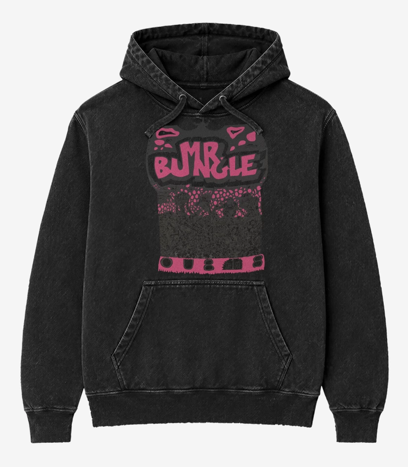 Poleron Canguro Acid Wash Negro de Mr Bungle OU 818 