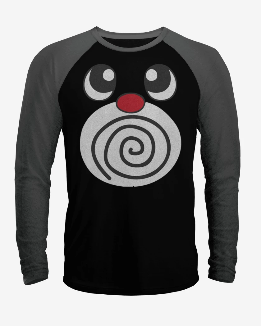 Polera Raglan Negro / Negro Heather de Poli