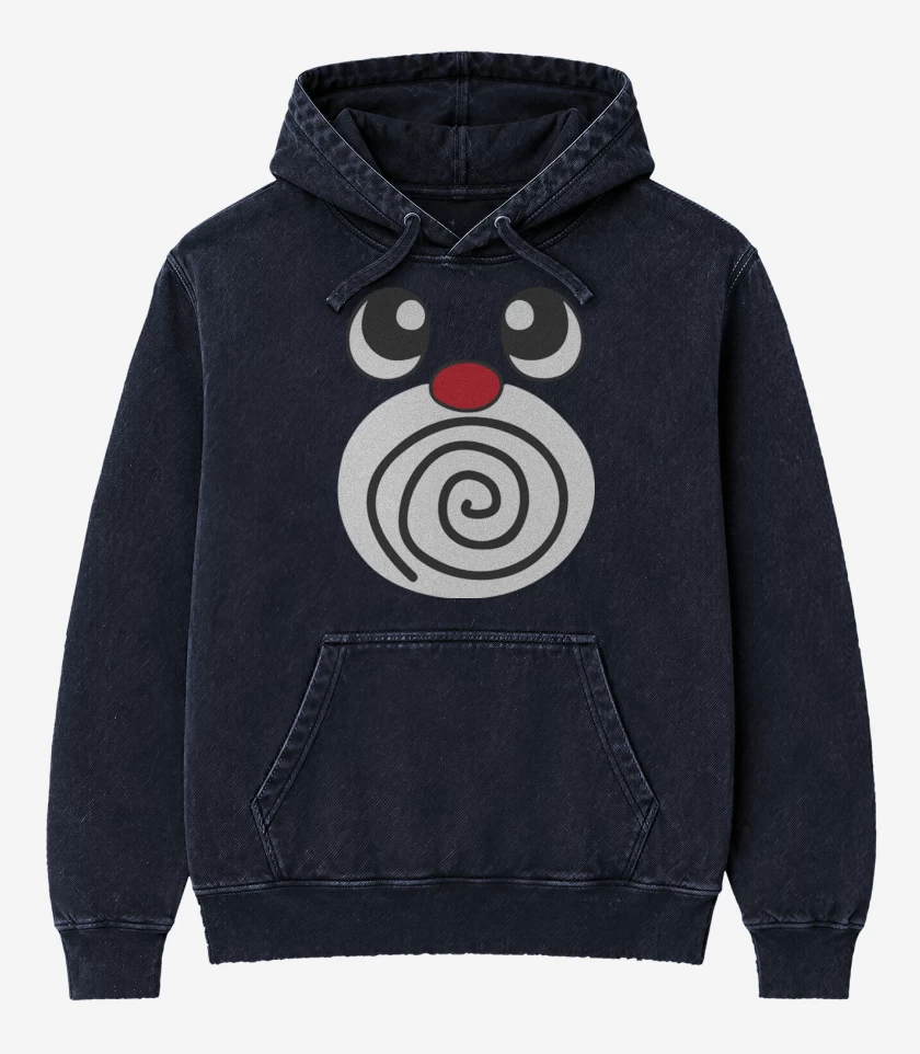 Poleron Canguro Acid Wash Azul Marino de Poli