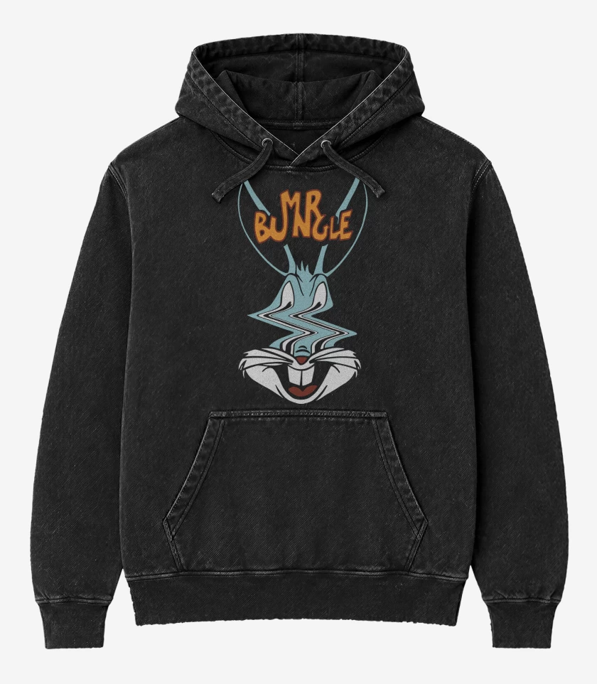 Poleron Canguro Acid Wash Negro de Mr Bugs Bungle