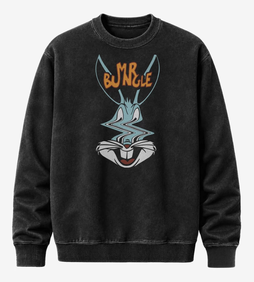 Poleron Polo Acid Wash Negro de Mr Bugs Bungle