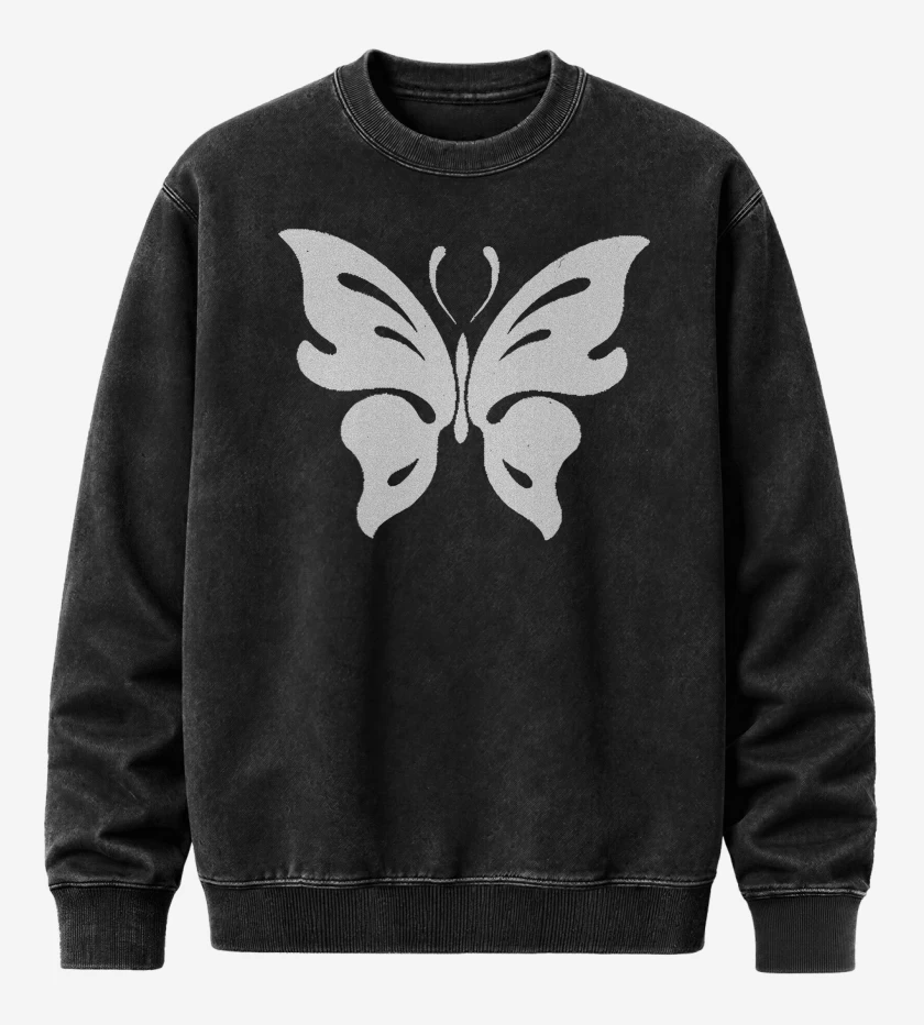 Poleron Polo Acid Wash Negro de Mr Bungle Butterfly B