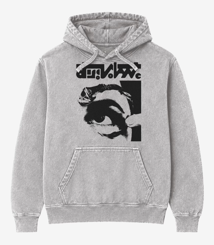 Poleron Canguro Acid Wash Gris Melange de Mr Bungle Disco Volante N