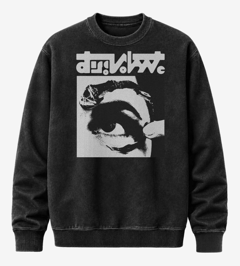 Poleron Polo Acid Wash Negro de Mr Bungle Disco Volante B