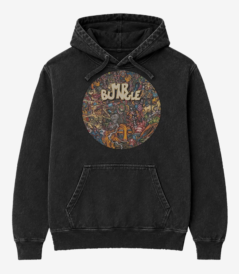 Poleron Canguro Acid Wash Negro de Mr Bungle Circle