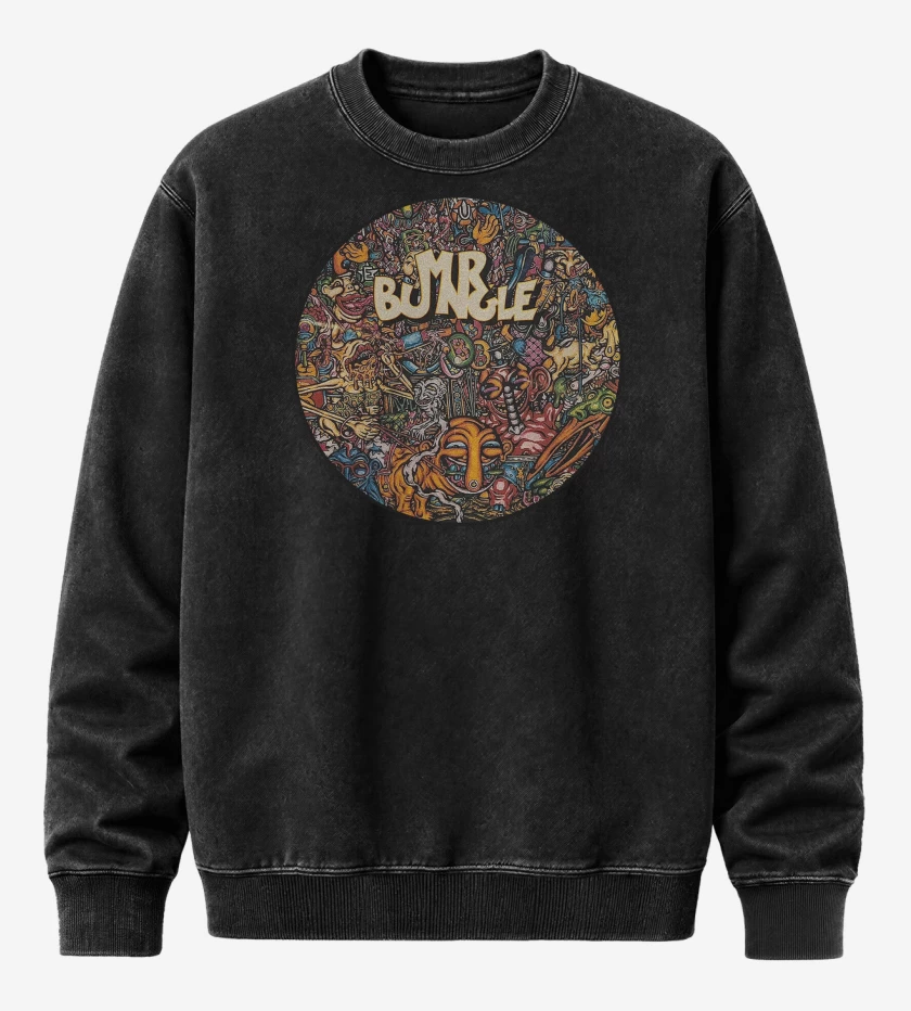 Poleron Polo Acid Wash Negro de Mr Bungle Circle