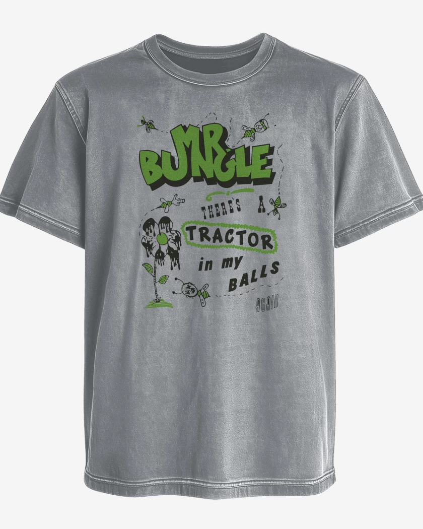 Polera desgastada Gris Melange de Mr Bungle Tractor