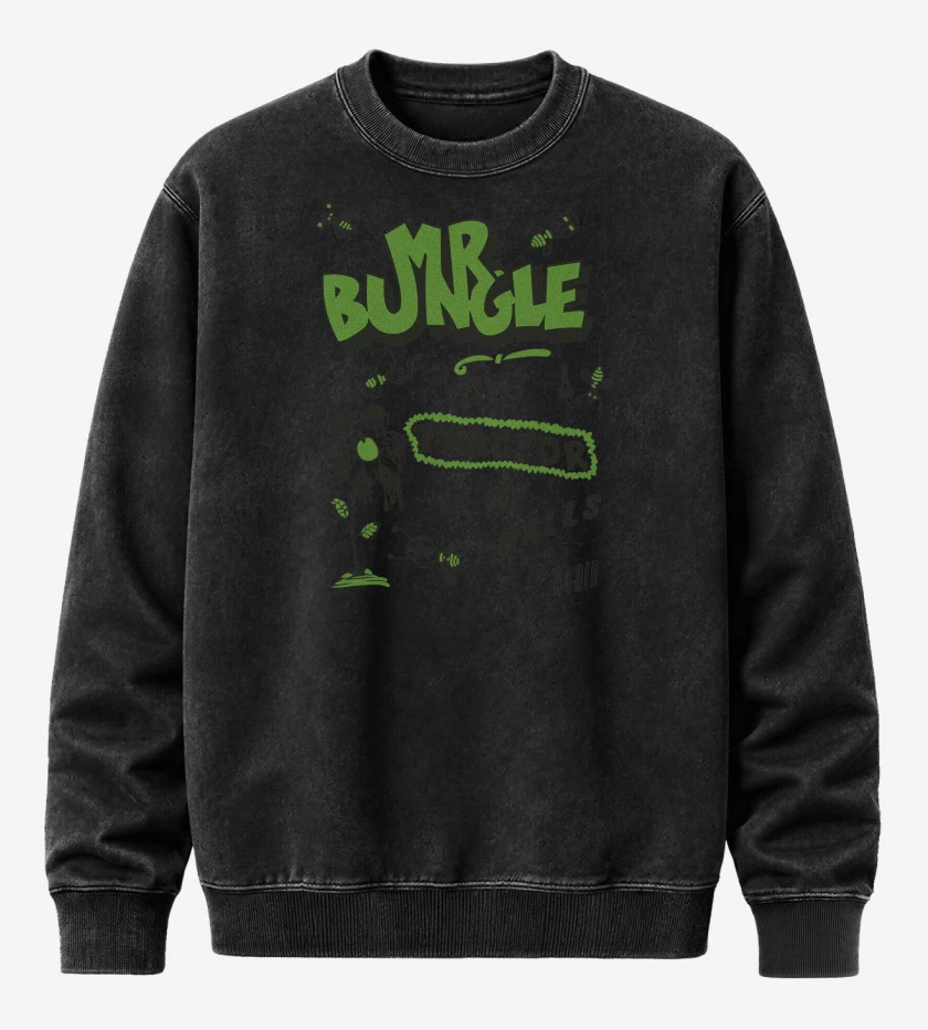 Poleron Polo Acid Wash Negro de Mr Bungle Tractor