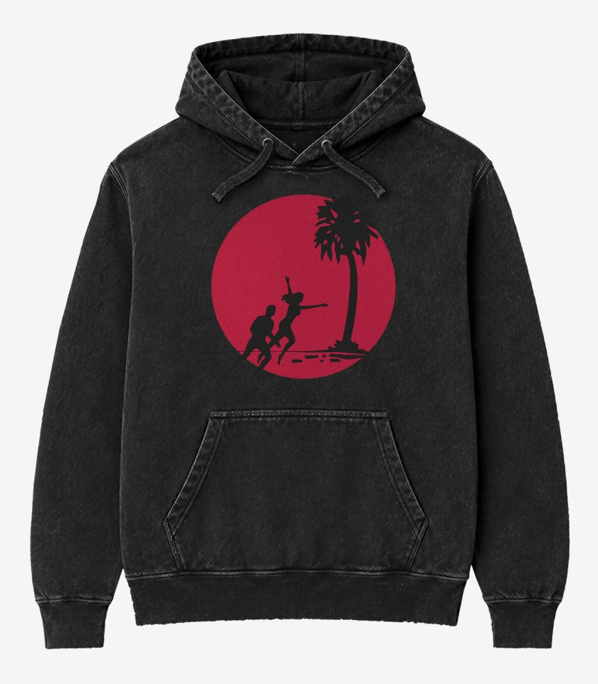 Poleron Canguro Acid Wash Negro de Mr Bungle Califo