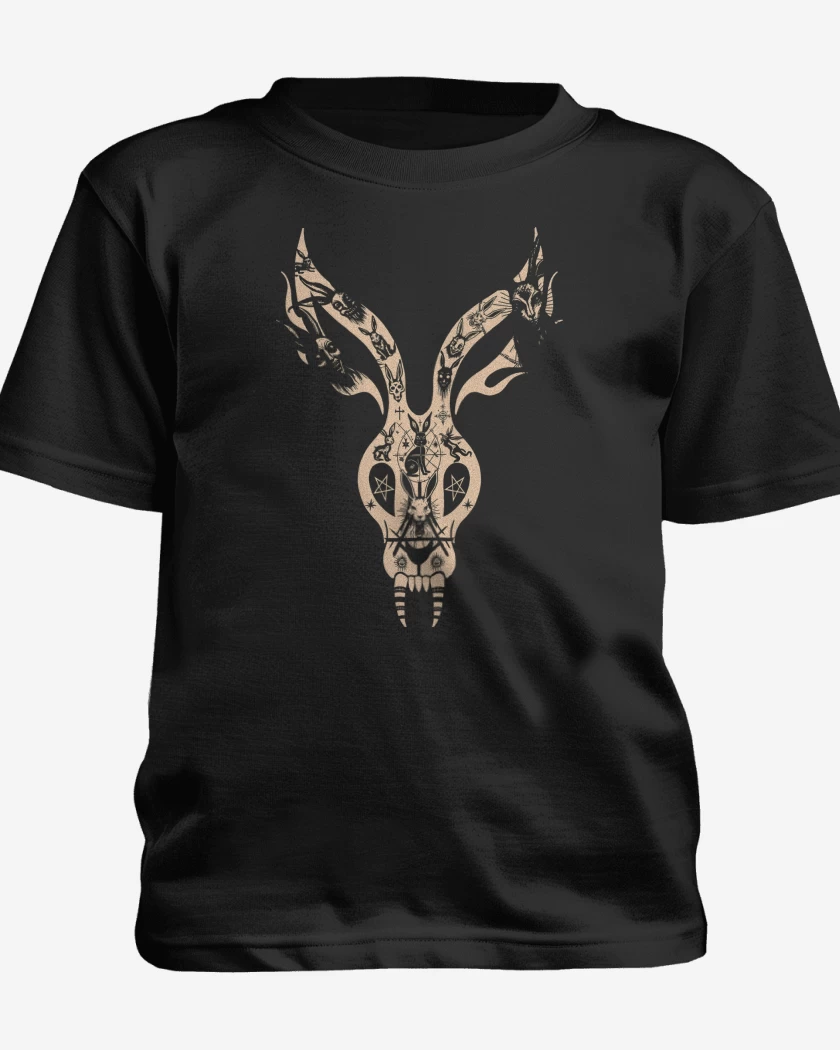 Polera de niño Negro de Mr Bungle Satanic Rabbit