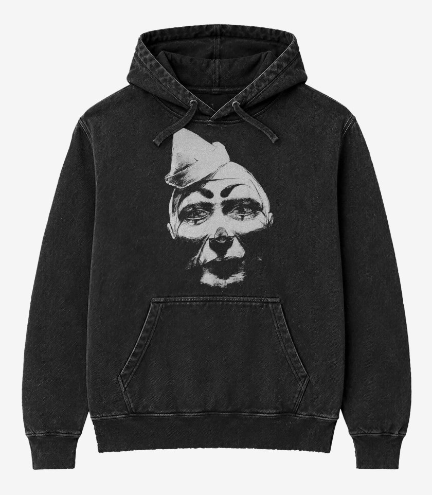 Poleron Canguro Acid Wash Negro de Mr Bungle Payaso 