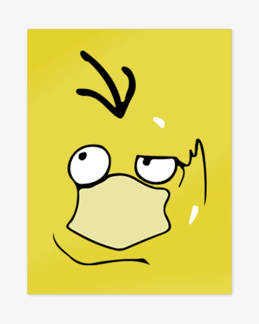 Print metalico Amarillo de Psyduck