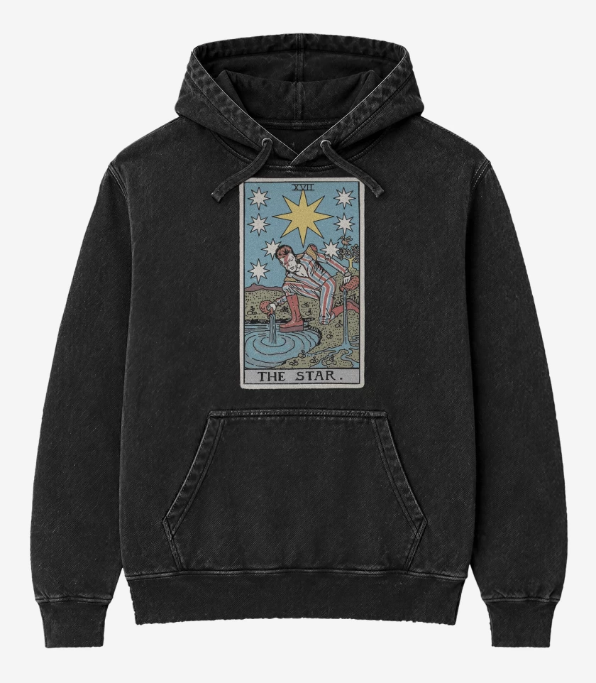 Poleron Canguro Acid Wash Negro de The Star