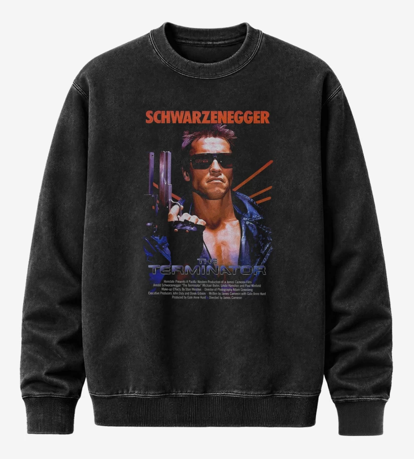 Poleron Polo Acid Wash Negro de Terminator 1