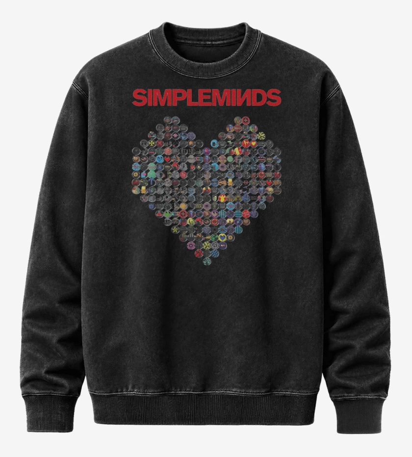 Poleron Polo Acid Wash Negro de Simple Minds Heart