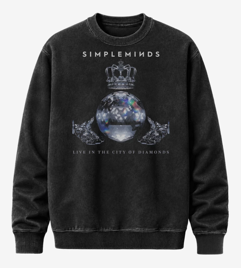 Poleron Polo Acid Wash Negro de Simple Minds Live 