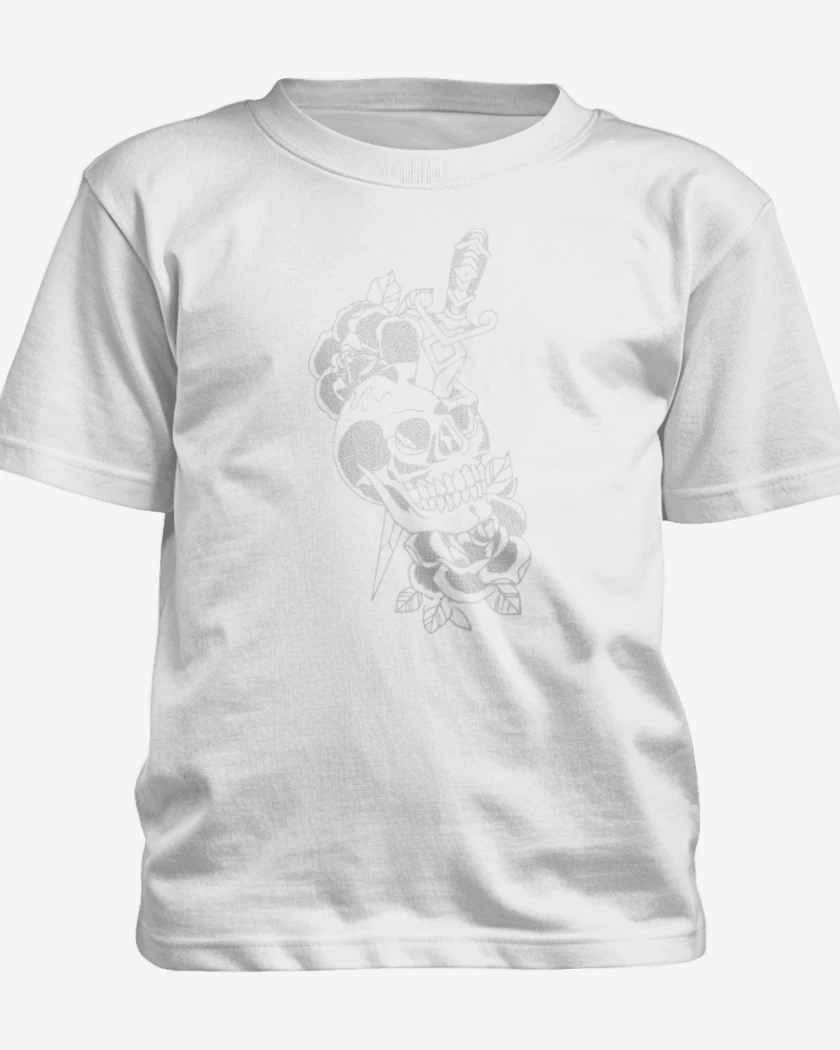Polera de niño Blanco de Dagger skull