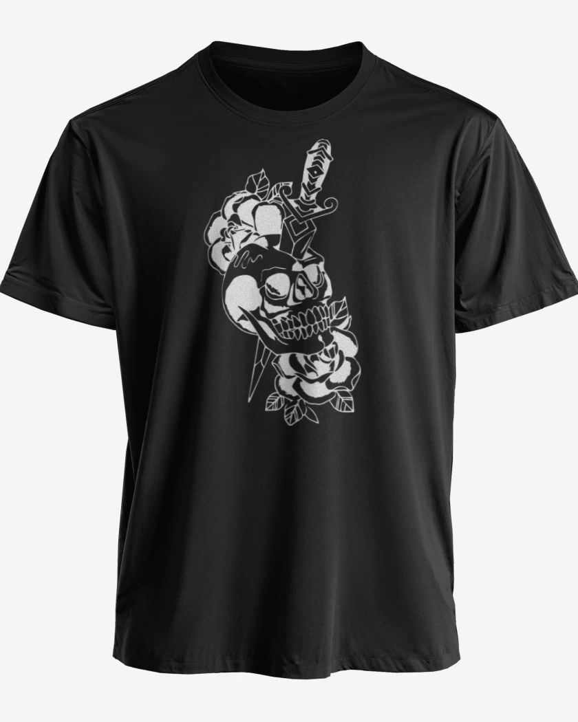 Polera premium Negro de Dagger skull