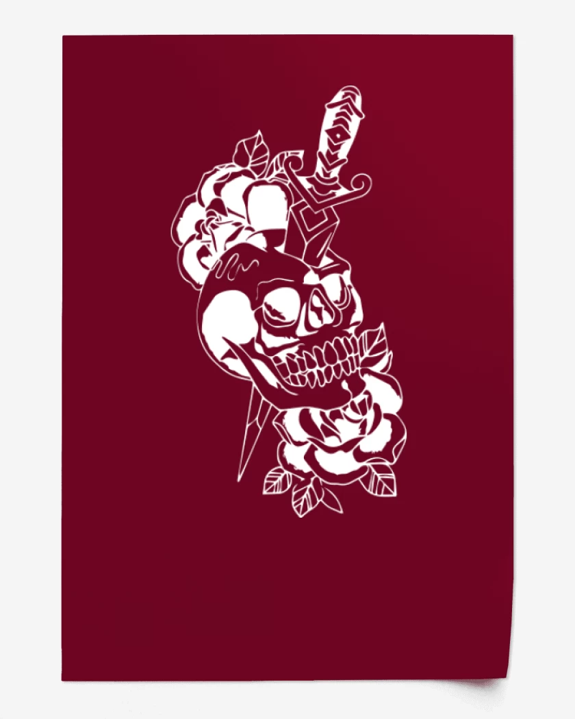 Print Dagger skull