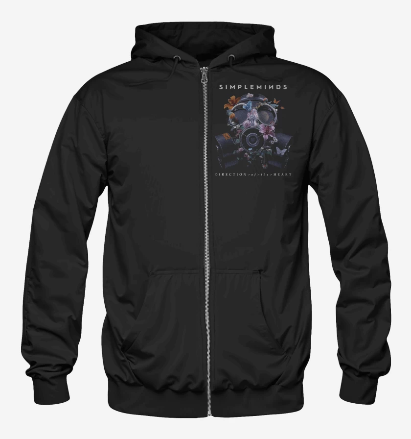 Poleron Canguro con cierre Negro de Simple Minds Direction of the Heart