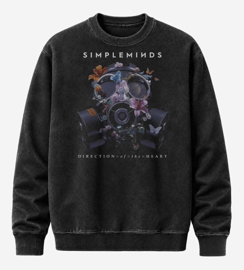 Poleron Polo Acid Wash Negro de Simple Minds Direction of the Heart