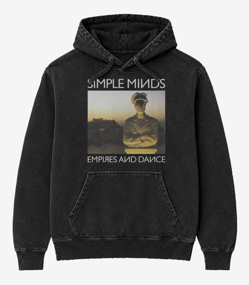 Poleron Canguro Acid Wash Negro de Simple Minds Empires and Dance
