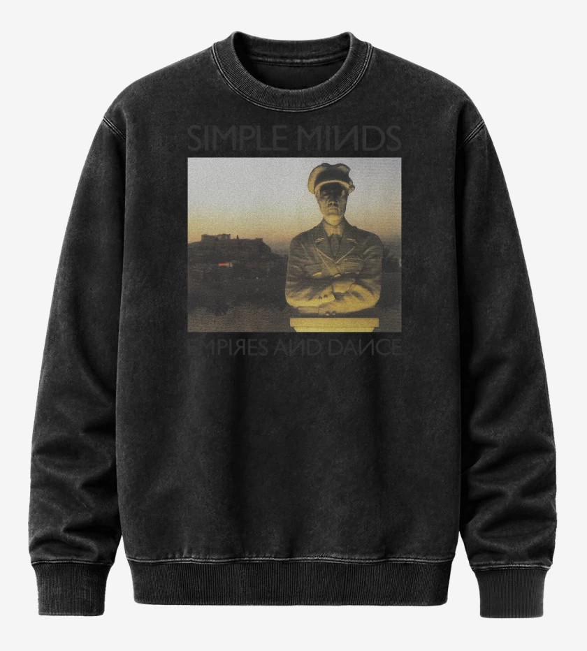 Poleron Polo Acid Wash Negro de Simple Minds Empire And Dance B