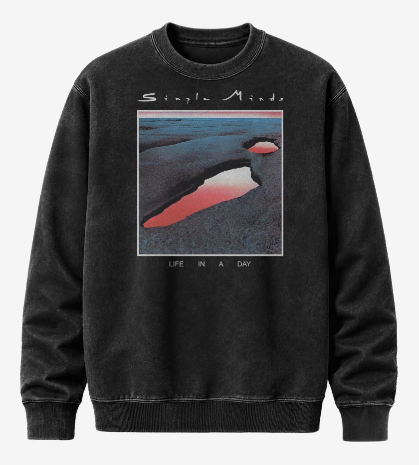 Poleron Polo Acid Wash Negro de Simple Minds Life in a Day