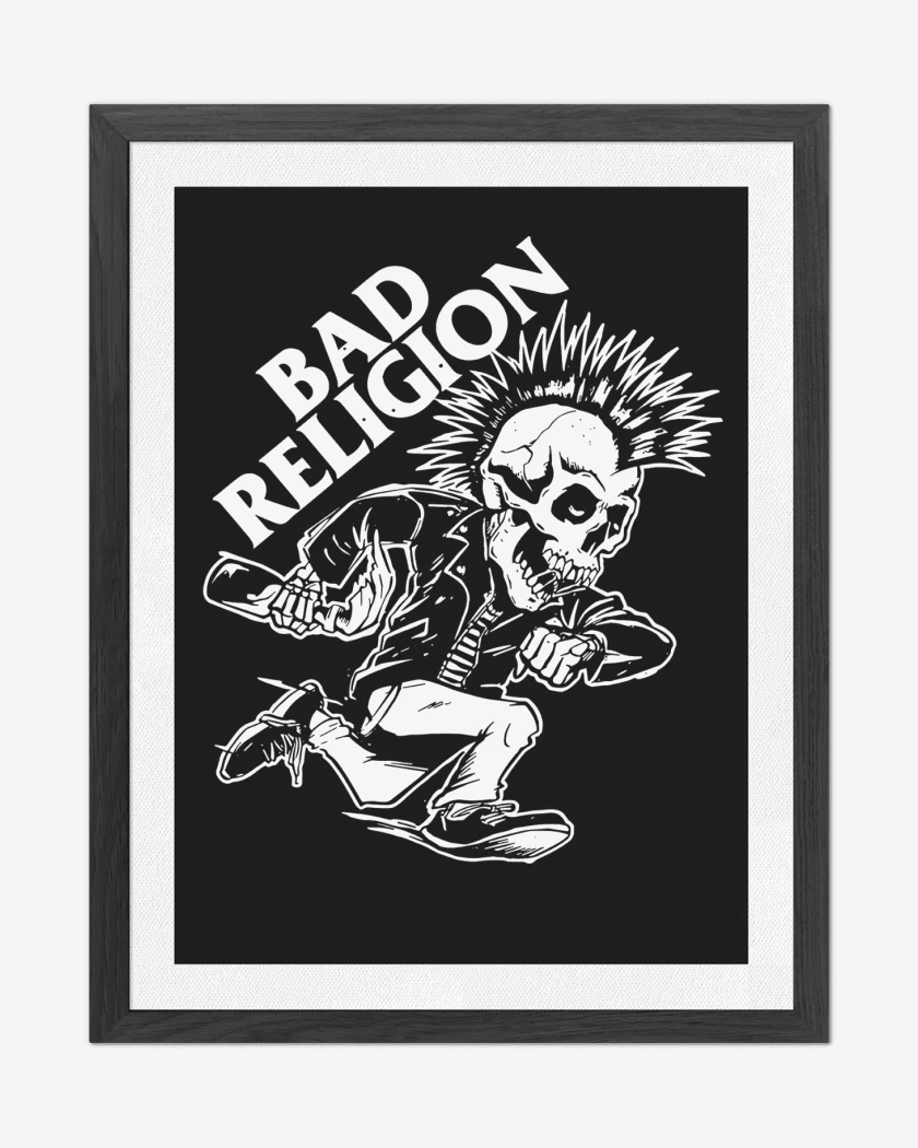 Cuadro decorativo Negro de Bad Religion Punky