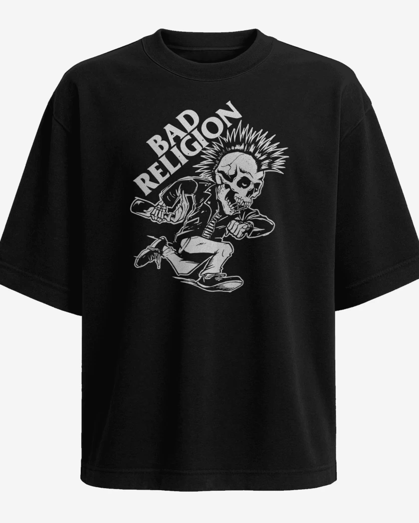 Polera Oversize Negro de Bad Religion Punky