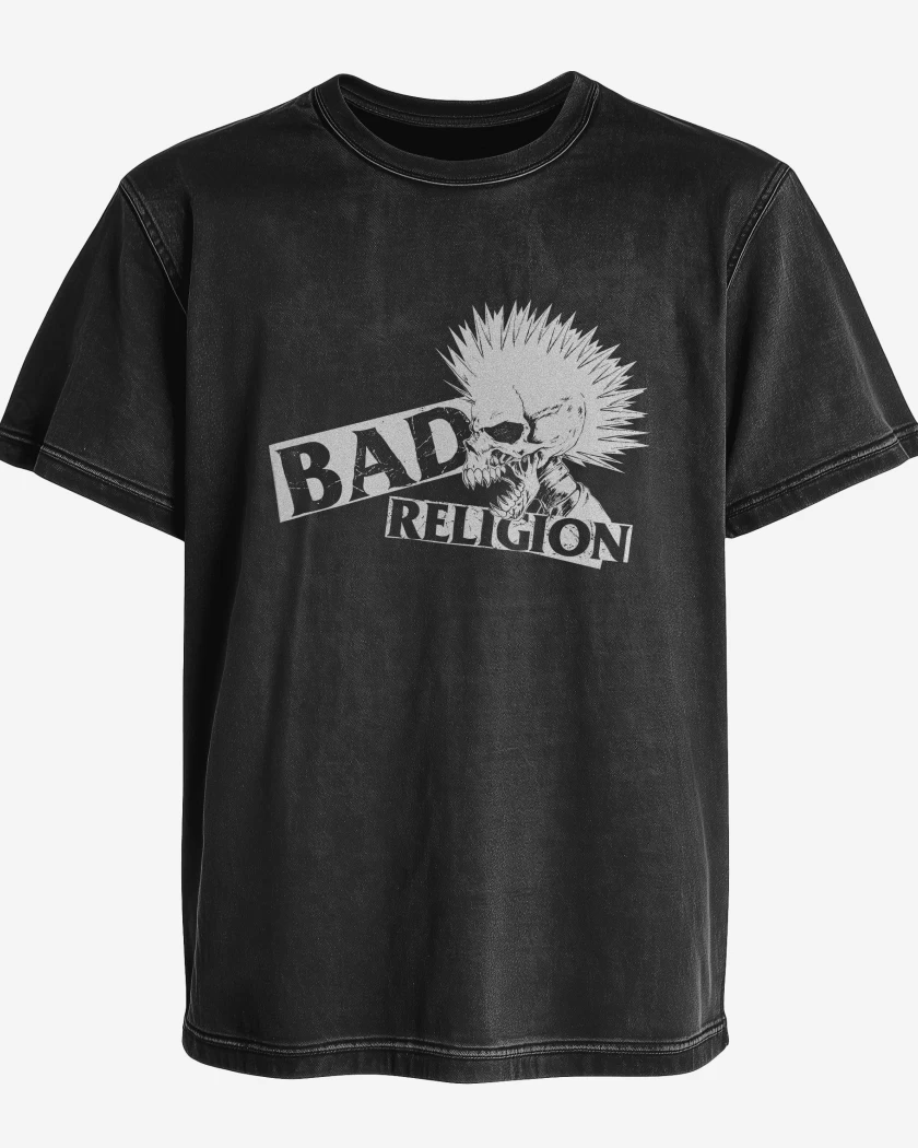 Polera desgastada Negro de Bad Religion Punk