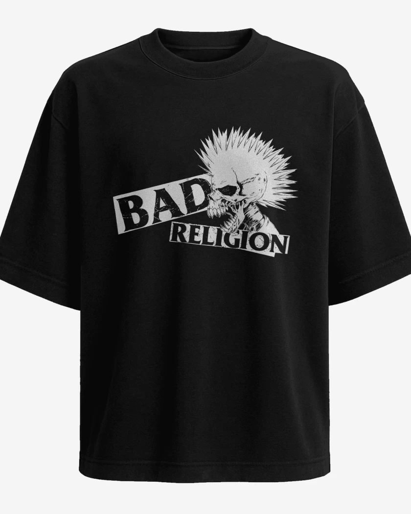 Polera Oversize Negro de Bad Religion Punk